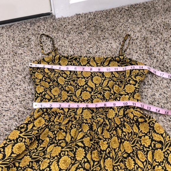NICHOLAS Adele Maxi Dress Size 4 Black Mustard Yellow Floral Print Tiered Ruffle - Picture 10 of 11